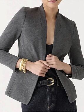 J. Crew 365 Going Out Gray Stretch Preppy Academia Blazer Office Jacket Size 2
